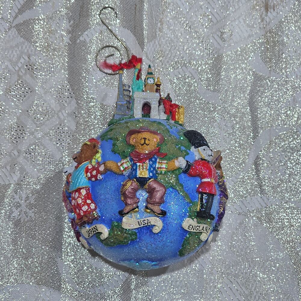 2002 Christopher Radko Teddies‎ Around the World Christmas Ornament